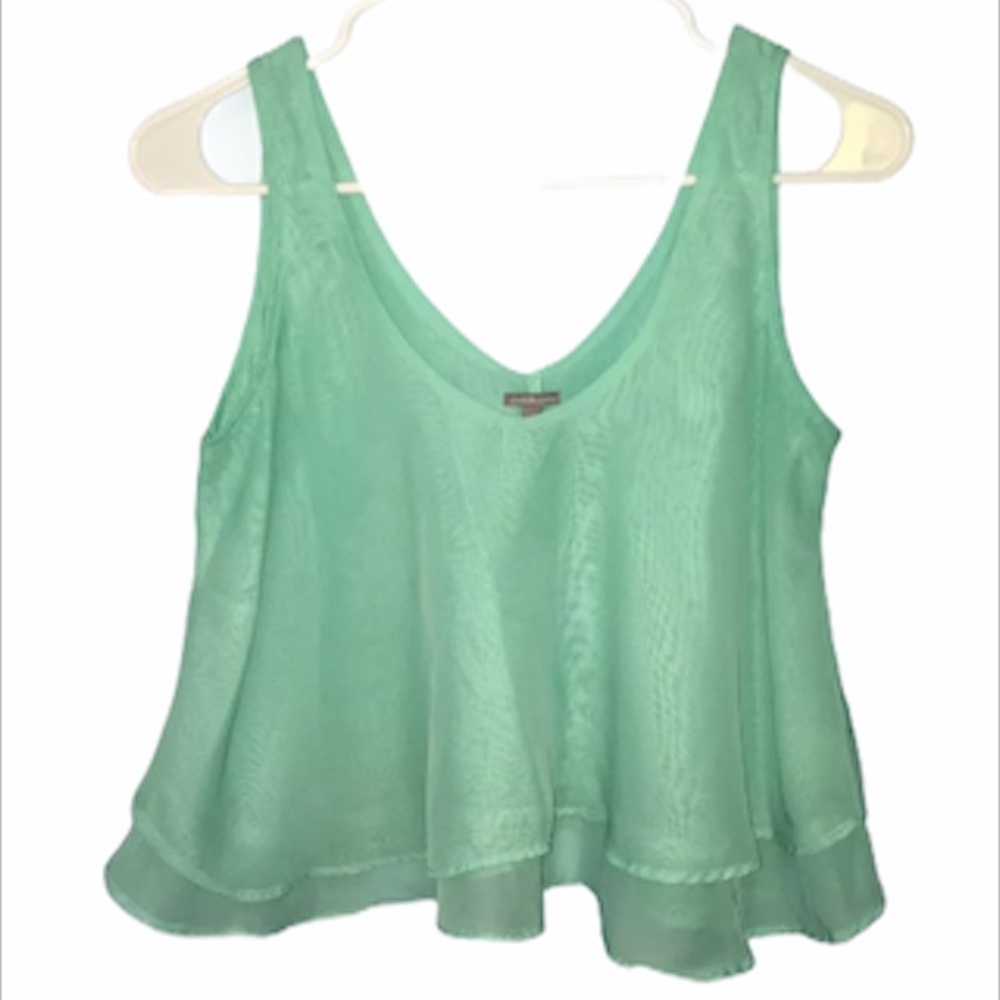 Charlotte Russe Mint Scoop Neck Crop Top Blouse XS